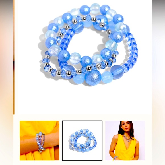 🩵💎🩵 “SHATTERED STACK” BLUE BRACELET❗️3 BRACELETS IN 1❗️🩵💎🩵 GORGEOUS❗️ - Picture 3 of 4